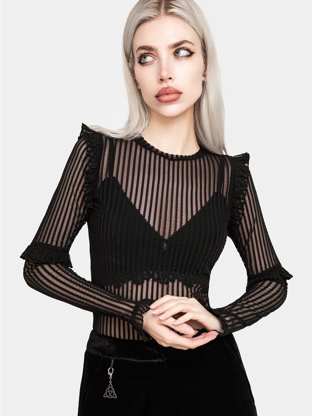 Disturbia Mourning Ruffle Top